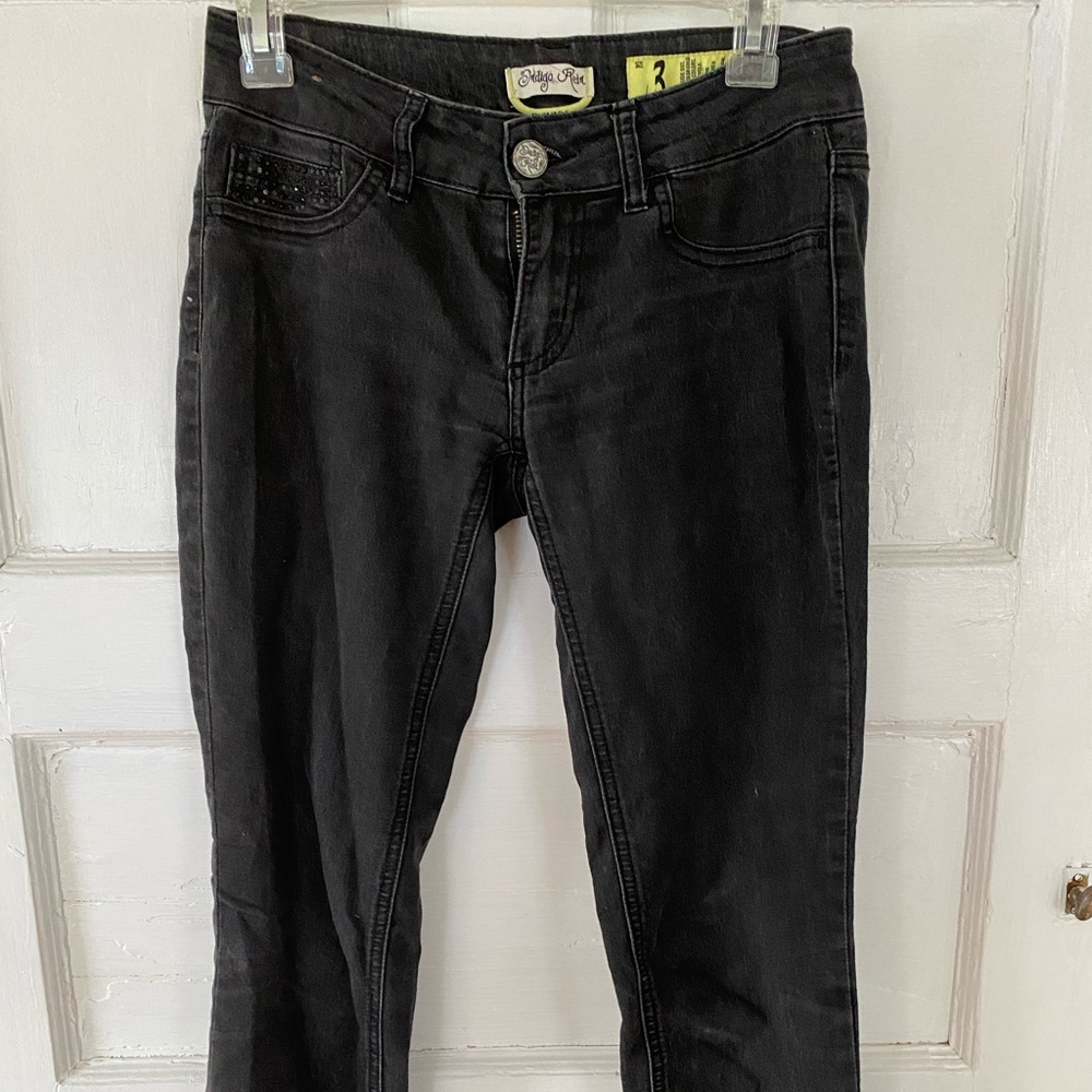 Indigo Rein, Black Denim Skinny Jean pocket detail